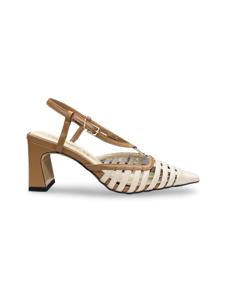 Laura Biagiotti 9677 sandali donna in pelle nude/cognac