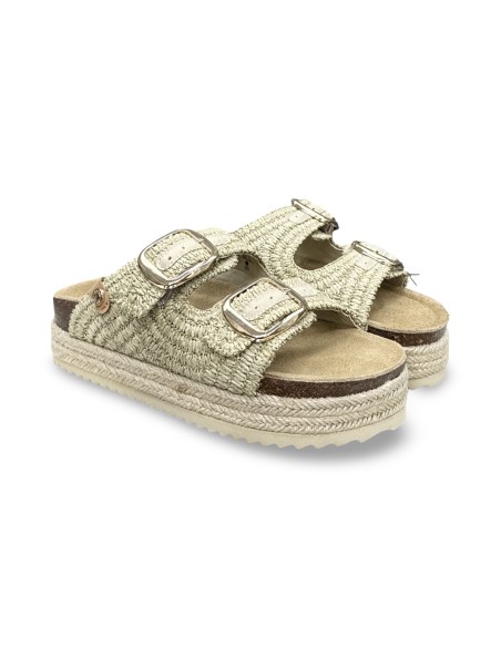 Refresh 172720 sandali donna in raffia bianco/beige