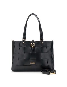 Cafe' Noir C3NH1016N001 borsa donna in pelle intrecciato nero/oro
