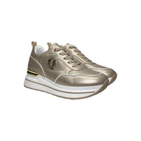 Queen Helena Shoes X32-17 sneakers donna in similpelle oro