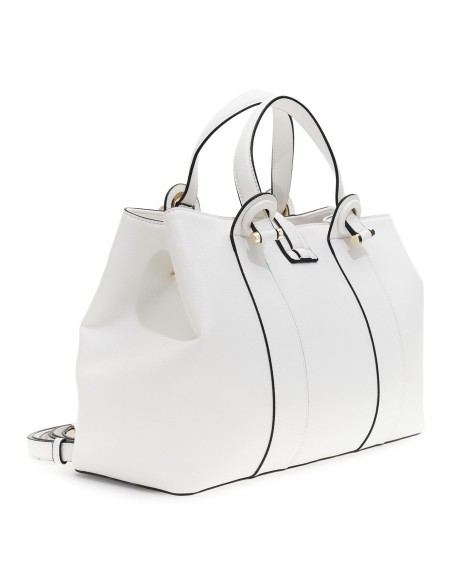 Cafe' Noir C3YE1006W001 borsa donna in pelle bianco/nero/oro