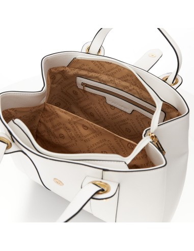 Cafe' Noir C3YE1006W001 borsa donna in pelle bianco/nero/oro