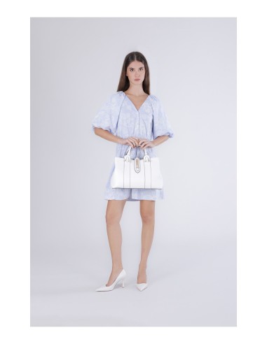 Cafe' Noir C3YE1006W001 borsa donna in pelle bianco/nero/oro