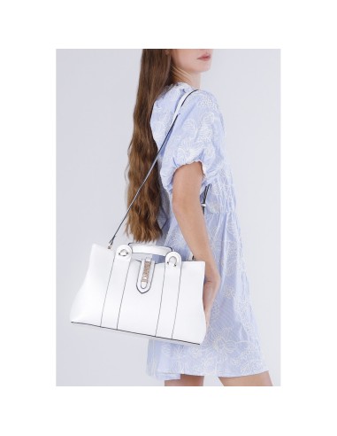 Cafe' Noir C3YE1006W001 borsa donna in pelle bianco/nero/oro