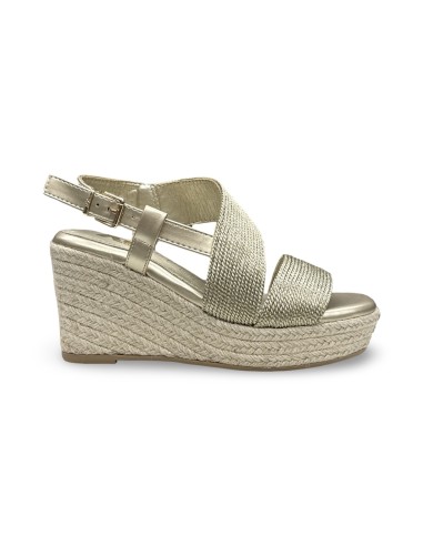 Xti 145335 sandali donna in tessuto raffia oro