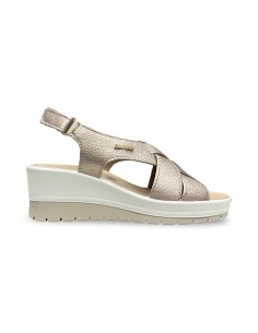 Enval Soft 1283811 sandali donna in pelle bottolato champagne 2