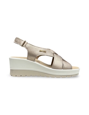 Enval Soft 1283811 sandali donna in pelle bottolato champagne