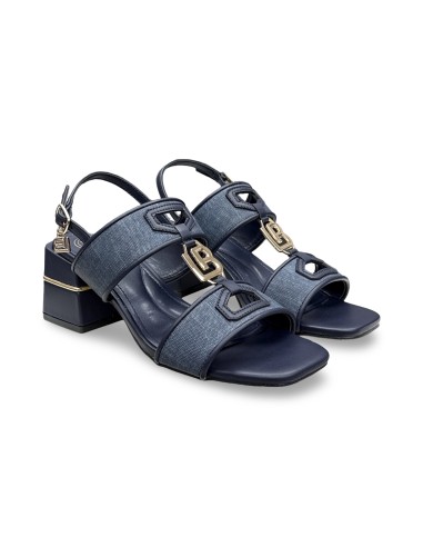 Laura Biagiotti 9746 sandali donna in pelle navy/oro
