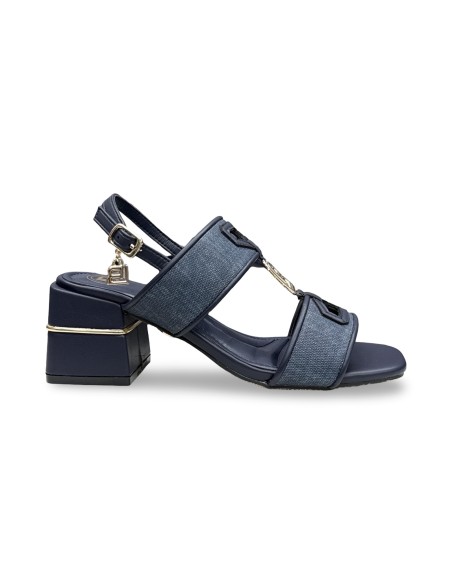 Laura Biagiotti 9746 sandali donna in pelle navy/oro