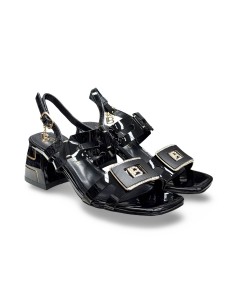 Laura Biagiotti 9739 sandali donna in vernice nero/oro
