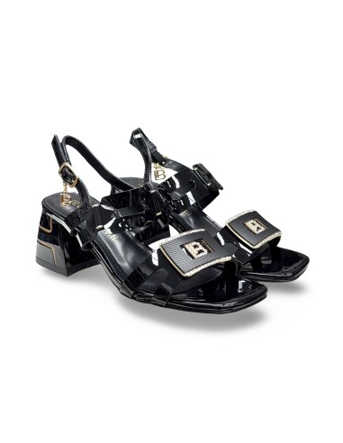 Laura Biagiotti 9739 sandali donna in vernice nero/oro