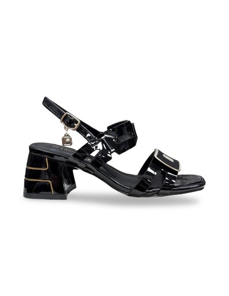 Laura Biagiotti 9739 sandali donna in vernice nero/oro