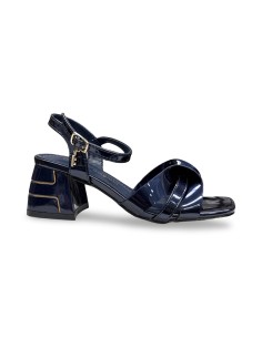 Laura Biagiotti 9741 sandali donna in vernice blu/oro 2