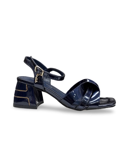 Laura Biagiotti 9741 sandali donna in vernice blu/oro