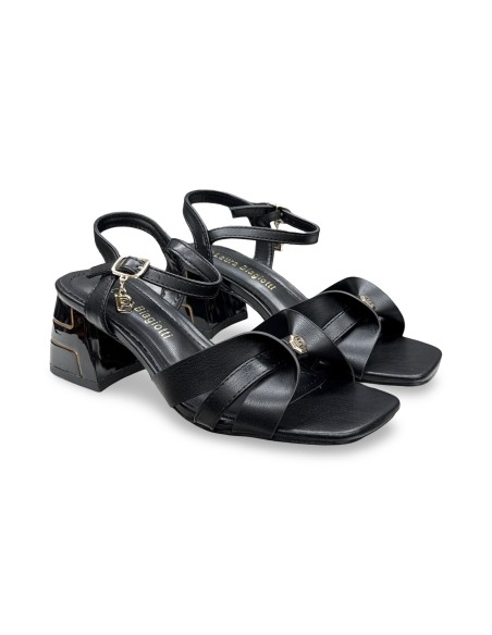 Laura Biagiotti 9741 sandali donna in pelle nero/oro