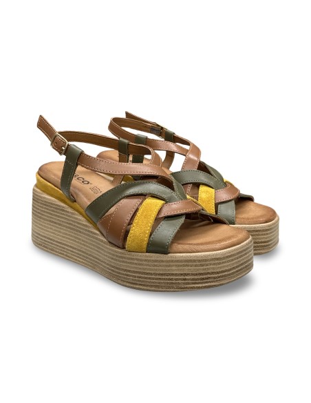 Igi&Co 7689522 sandali donna in pelle cuoio multicolor