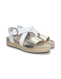 Igi&Co 7670000 sandali donna in pelle laminata bianco platino