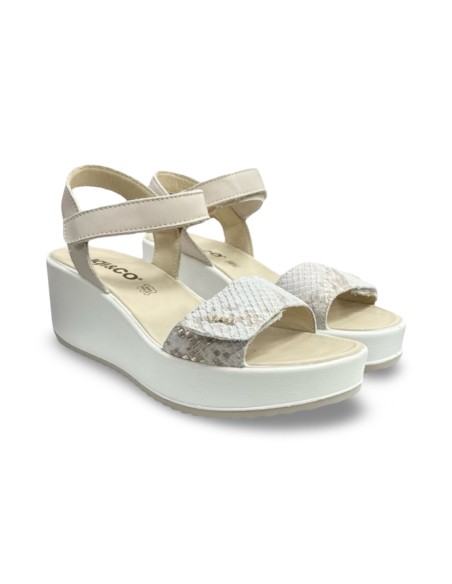 Igi&Co 7665633 sandali donna in pelle panna platino