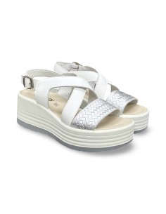 Igi&Co 7667422 sandali donna in pelle bianco/argento