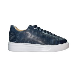 Exton 218 sneakers uomo in pelle crust blu