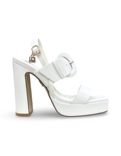 Laura Biagiotti 9755 sandali donna in pelle bianco/oro 2