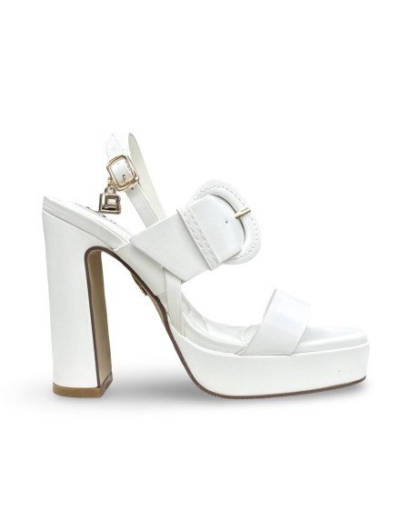 Laura Biagiotti 9755 sandali donna in pelle bianco/oro