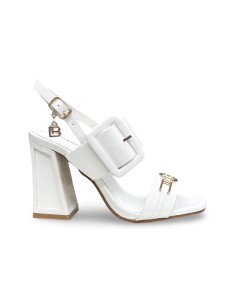 Laura Biagiotti 9754 sandali donna in pelle bianco/oro 2