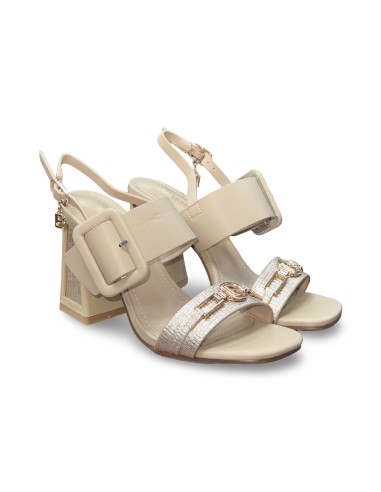 Laura Biagiotti 9754 sandali donna in pelle beige/oro