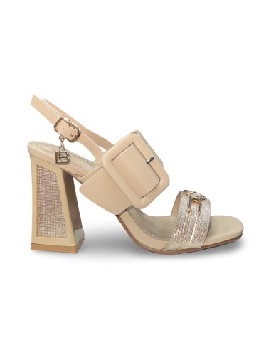 Laura Biagiotti 9754 sandali donna in pelle beige/oro
