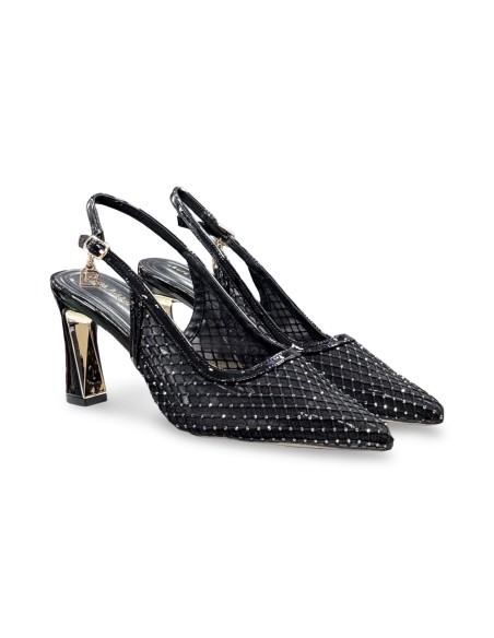 Laura Biagiotti 9709 sandali donna in vernice/strass nero