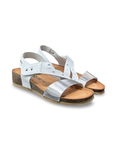 Igi&Co 1197111 sandali donna in pelle/laminato bianco/argento