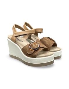 Igi&Co 1173011 sandali donna in pelle/camoscio ruggine/beige