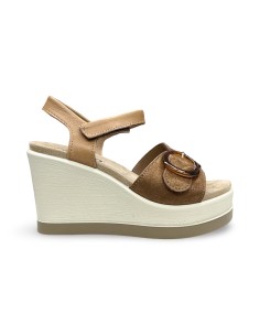 Igi&Co 1173011 sandali donna in pelle/camoscio ruggine/beige 2