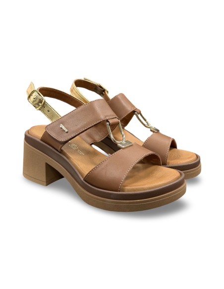 Igi&Co 1193411 sandali donna in pelle/laminato cuoio/oro