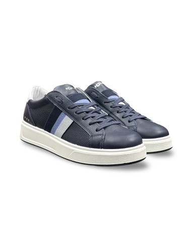 Igi&Co 1129900 sneakers uomo in pelle bottolato blu