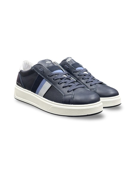 Igi&Co 1129900 sneakers uomo in pelle bottolato blu