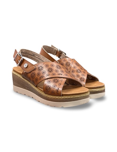 Refresh 175163 sandali donna in pelle color camel