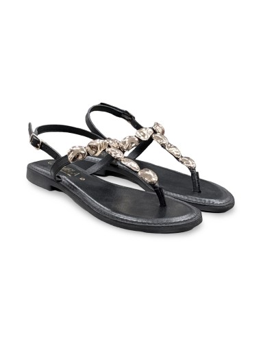 Carmela 163293 sandali donna in pelle nero/oro