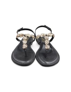 Carmela 163293 sandali donna in pelle nero/oro 2