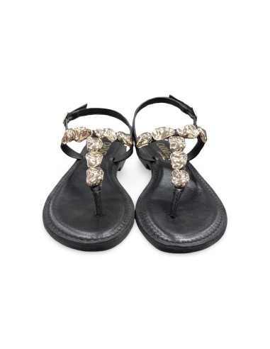 Carmela 163293 sandali donna in pelle nero/oro