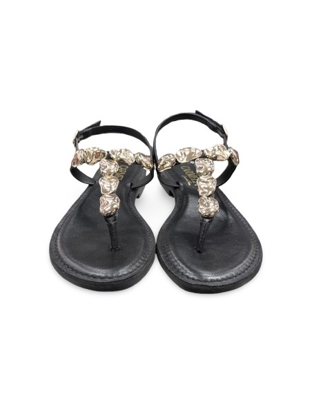 Carmela 163293 sandali donna in pelle nero/oro