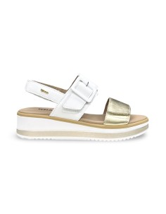 Igi&Co 1186533 sandali donna in pelle/laminato bianco/oro 2