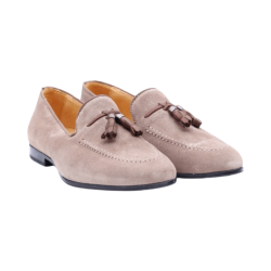 EXTON 164 mocassini uomo in camoscio beige