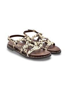 Carmela 162392 sandali donna in pelle leopardato/marrone