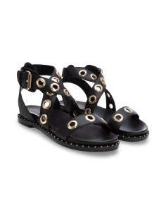 Carmela 162389 sandali donna in pelle nero/oro