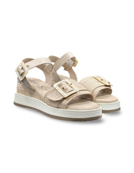 Carmela 162227 sandali donna in tessuto beige