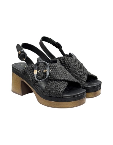 Carmela 163157 sandali donna in tessuto nero