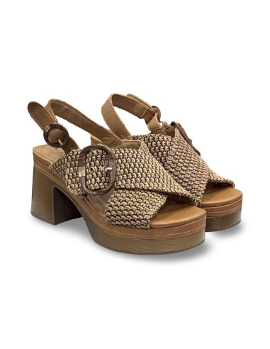 Carmela 163157 sandali donna in tessuto camel