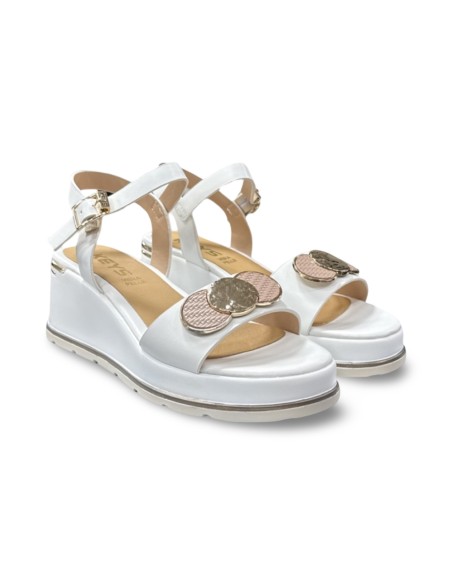 Keys K-11001 sandali donna in pelle bianco