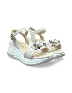 Keys K-11090 sandali donna in pelle color latte